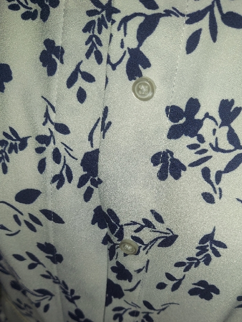Calvin Klein White Top with Navy Floral Print - Picture 10 of 15